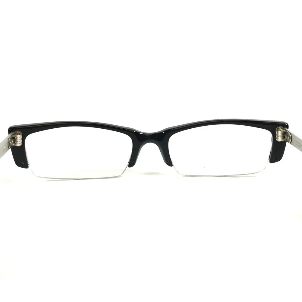 Onkel Eyeglasses Frames Zonk Col 1 Shiny Black Matte Silver Half Rim 50-18-138